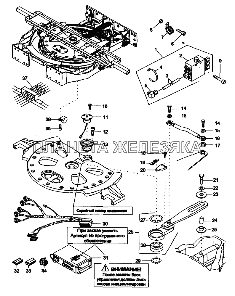 Централизованная смазка, блок ACU, потенциометр, разводка кабеля ЛиАЗ-5256, 6212 (2006)